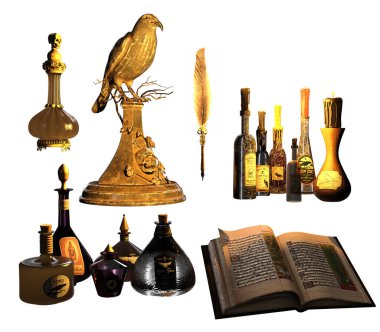 CGI Render of Gothic Objects, Magic Items clipart