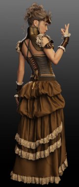 Fantezi Steampunk ya da Korse Giyen ve Gözlüklü Gaspunk Kadın