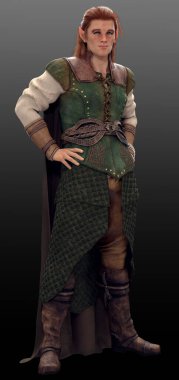 Fantezi Elf, Orman Elf Büyücüsü veya Çilli ve Kızıl Saçlı Korucu