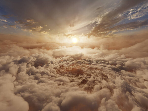 Dramatic Sci Fi Cloud Formation Whirlpool, Aerial Clouds