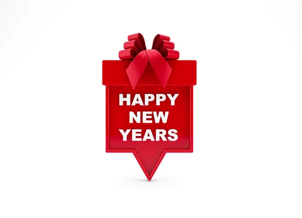 Šťastný Nový Rok Prodej Reklamní Slevový Banner Červenou Bublinou Tvaru Royalty Free Stock Fotografie