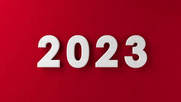 Νέο Έτος 2023 Κόκκινο Φόντο Καλή Ιδέα Για Διακοπές Απόδοση — Φωτογραφία Αρχείου