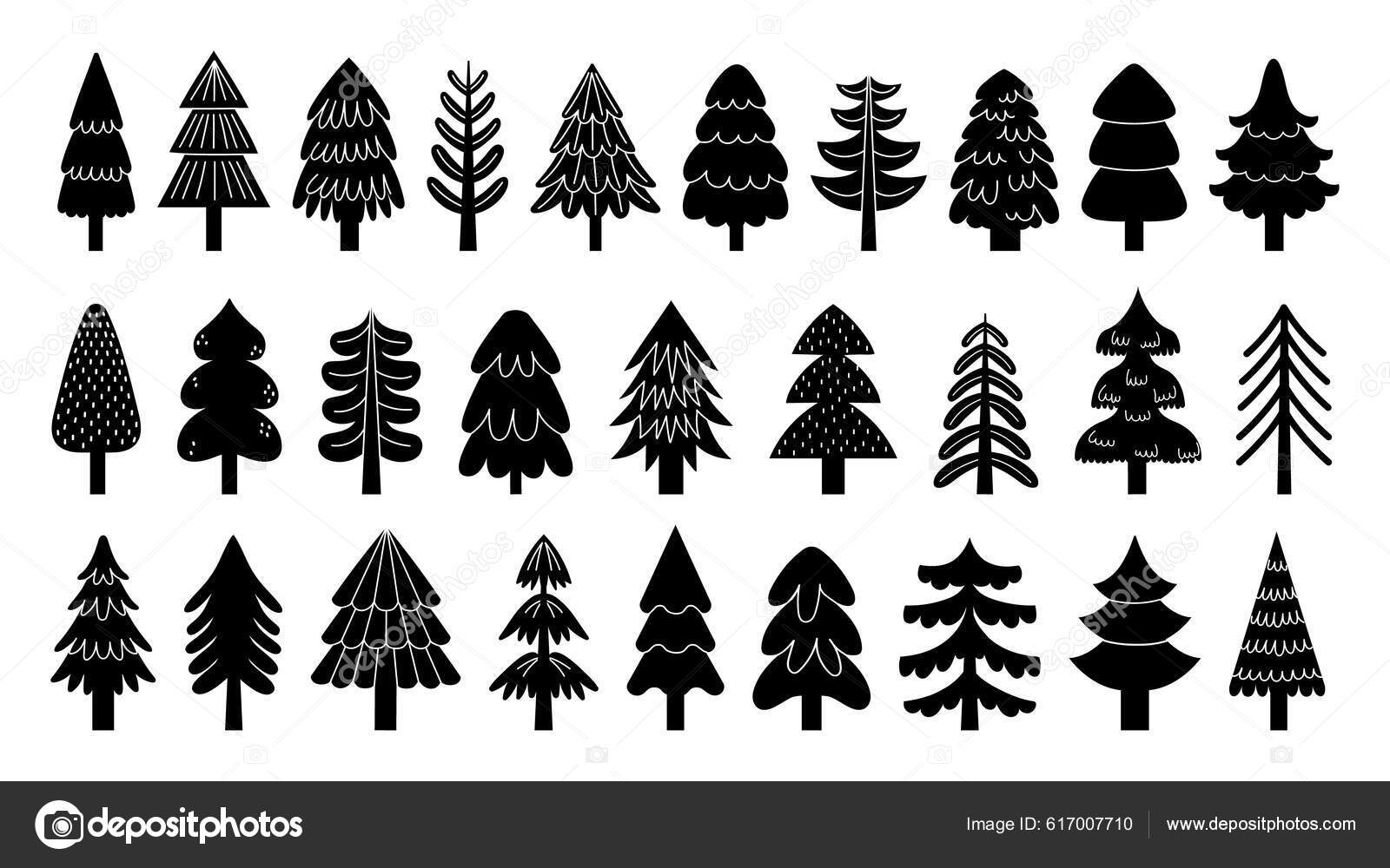 Desenho de árvore de natal - ícones de sinais grátis