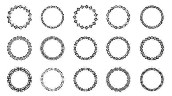 Αζτέκους Διακοσμητικούς Κύκλους Γεωμετρικά Αρχαία Φυλετικά Εγχώρια Αμερικανικά Στρογγυλά Πλαίσια — Διανυσματικό Αρχείο