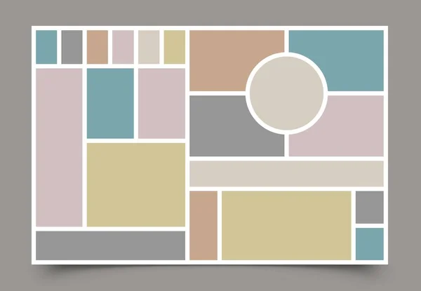 Διάταξη Του Πίνακα Παρουσίασης Πολύχρωμο Mood Board Photo Collage Grid — Διανυσματικό Αρχείο