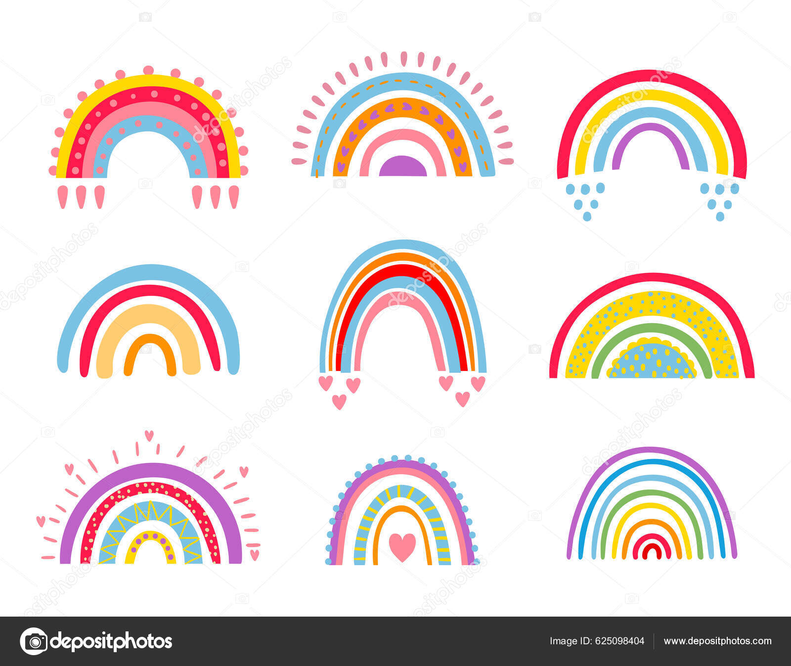 Arco Íris Desenhos Animados Com Coração Gotas Chuva Para Crianças Vetor de  ©tartila.stock.gmail.com 625098404, image size:1600x1348
