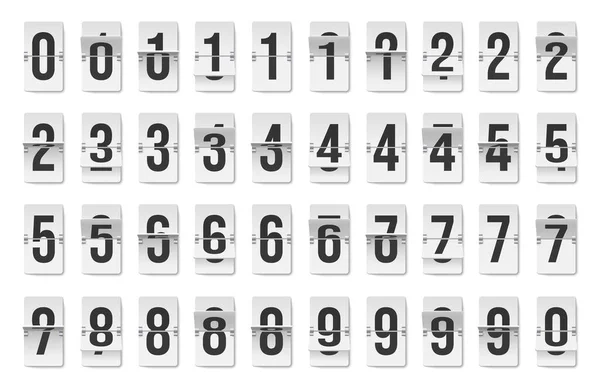 Набір Номерів Годинника Дошка Числовим Циферблатом Старий Застарілий Механічний Табло — стоковий вектор