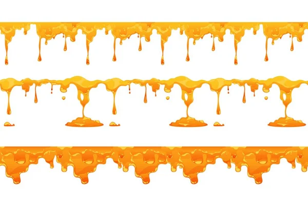 Капельница Меда Бесшовный Отпечаток Наливным Сладким Нектаром Пчелы Плавление Жидких — стоковый вектор