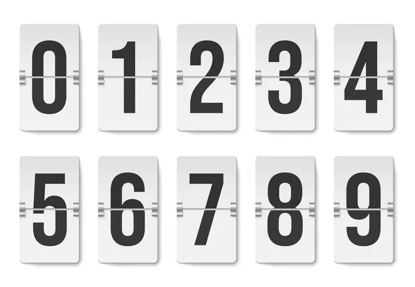Números Contador Cuenta Atrás Marcador Mecánico Temporizador Indicador Restante Panel — Archivo Imágenes Vectoriales