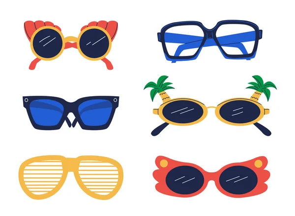 Parteibrille Lustige Sonnenbrille Hippy Groovy Psychedelischen Retro Stil Der Sonnenbrille — Stockvektor