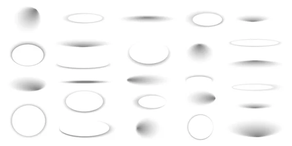 Encerclez Les Ombres Noir Abstrait Formes Obscures Rondes Avec Différents — Image vectorielle