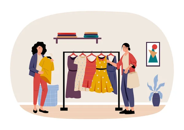 Концепция Покупок Покупок Магазин Одежды Рынок Иллюстрация Розничного Магазина Вектора — стоковый вектор