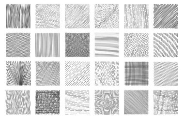 Yumurtadan çıkan kareler. Çizik çizikli karalama geometrik çerçeve, dağınık monokrom çizimi, kağıt taslağı tasarımı. Vektör izole edilmiş çapraz çerçeve geometrik, çizgi kalem çizimi