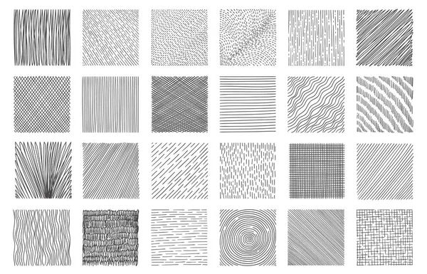 Hatching Squares Doodle Geometric Frame Crosshatch Scratches Messy Monochrome Drawing — Stock Vector
