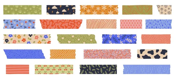 Washitejp Japansk Papperstejp Med Dekorativt Mönster Söta Japanska Klistermärken För — Stock vektor