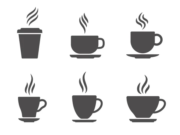 Tasse Mit Dampfsymbol Vorhanden Kaffeetasse Mit Dampf Schwarzer Silhouettenbecher Mit — Stockvektor