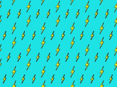 Şimşek deseni. Hızlı enerji cıvatası, gök gürültüsü ve fırtına sembolü, elektrikli cıvata. Vektör dokusu arkaplan yükü elektrik illüstrasyonu