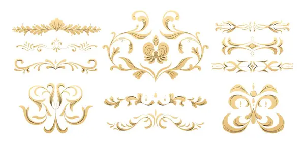 Decorative Frame Ornamental Parts Luxury Monogram Text Border Stickers Wedding — Stock Vector