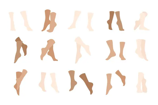 Bare Human Feet Human Foot Anatomy Naked Foot Toes Heel — Stock Vector