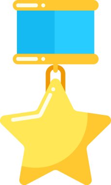 Madalya, başarı ve başarıları sembolize eden mavi bir kurdeleye takılmış tanınmış bir altın yıldızı sergiliyor. Çeşitli yarışmalarda veya okul etkinliklerinde ödül için ideal.