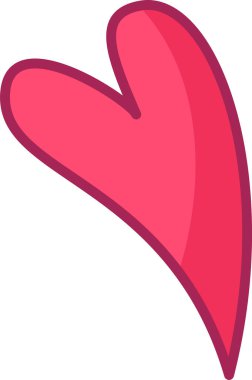 Daha koyu çizgili canlı pembe bir kalp, çeşitli dijital projelerde aşkı ve duyguları sembolize eden temiz beyaz bir zemin üzerine kuruludur..