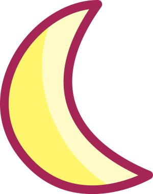 Canlı bir hilal tasarımı, çeşitli projeler için neşeli ama çarpıcı bir görsel ideal yaratan zengin bir kestane rengi hatlarıyla sınırlandırılmış yumuşak sarı tonlara sahiptir..