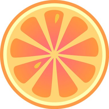 Meyvenin sulu ve ferahlatıcı doğasını vurgulayarak, gradyan renk şeması ile bir greyfurt diliminin vektör çizimi