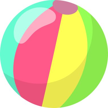 Canlı, renkli, şişme plaj topu yaz tatillerinin, plaj oyunlarının ve açık hava eğlencelerinin kaygısız neşesini uyandırıyor.