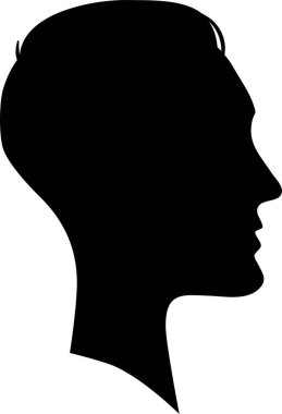 Bir kişinin siyah siluet profili, anonimlik, kimlik ve bireysellik gibi kavramları temsil eder..