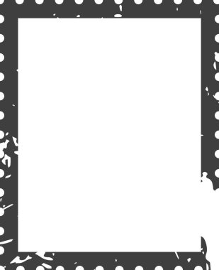 Sıkıntılı sınırları olan boş dikdörtgen çerçeve, sproket delikleri, klasik veya sinematik bir etki yaratmak, metin veya resim eklemek için ideal