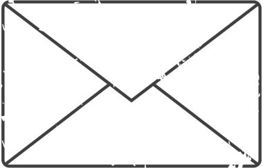 Sıkıntılı dokusu olan, geleneksel posta ve iletişimi sembolize eden basit kapalı zarf.