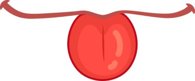 Lezzetli bir yemek için hevesle dudak yalayan kırmızı çizgi film diliyle açlık ve heyecan gösteriliyor. Sosyal medya ve pazarlama kampanyaları için mükemmel, her türlü içeriğe eğlence katıyor