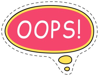 Oval Ofis, sarı çizgili kırmızı konuşma baloncuğu ve şaşırmış bir ifadeyle 