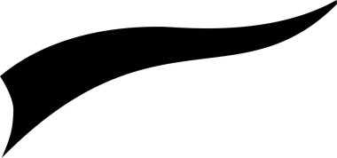 Parlak siyah dalga zarif bir şekilde hareket ve akıcılığı sembolize eder. Minimalist grafik sanatı için mükemmel, beyaz arka planda bir sürü kopya alanı var.