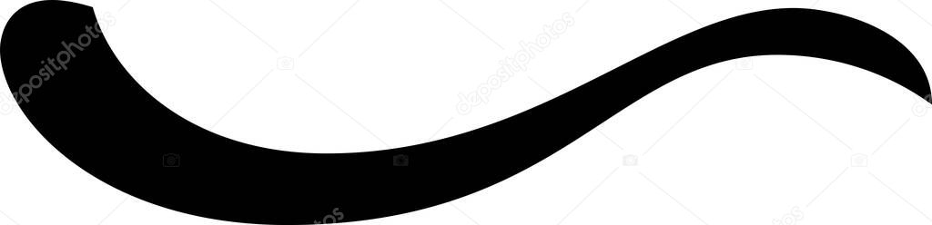 Single black line is swishing from left to right forming a large elegant curve. This graphic element is ideal for minimalist designs