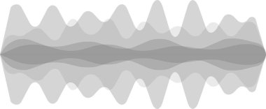 Gri soyut dalgaların birden fazla katmanı beyaz bir zemin üzerinde sorunsuzca akıyor, sakinlik ve sükunet hissi yaratıyor.