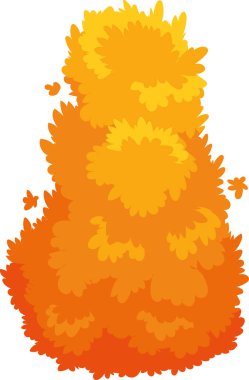 Sıcak tonlu yapraklar yoğun, dokulu bir çalı oluşturuyor, kabarık görünüşü ve zengin renkleriyle sonbaharın canlı renklerini sergiliyor, büyüleyici bir doğal görüntü yaratıyor.