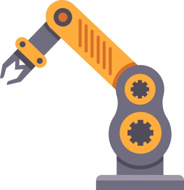 Modern robotik kol otomatik fabrika ayarlarında ileri teknoloji ve endüstriyel otomasyon ürünü nesneler algılıyor.