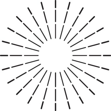 Güneş patlaması tasarımı çizgileri merkezi bir noktadan dışarıya yayarak, çeşitli tasarım uygulamaları için uygun dinamik ve göz alıcı görsel bir element yaratır.