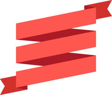 Üç bölümlü kırmızı dalgalı kurdele, önemli bilgileri vurgulamak veya dekoratif bir dokunuş eklemek için ideal bir hareket ve dinamizm hissi yaratıyor.