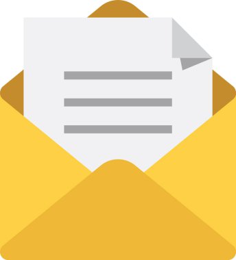 İçinde mektup olan sarı zarf, dijital çağda bağlı kalmanın önemini vurgulayarak iletişim ve posta dağıtımını sembolize ediyor.