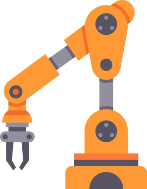 Modern robotik kol, otomasyonu, yeniliği ve endüstriyel üretimde verimliliği temsil eden bir nesne algılıyor.