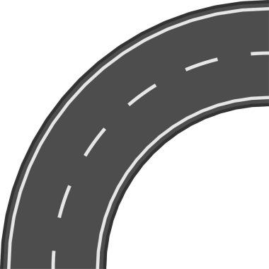 Eğri büğrü asfalt yol dönüş bir yolculuk, macera ve seyahat duygusu yaratır, altyapı ve ulaşımı sembolize eder.