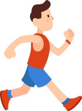 Kararlı bir adam enerji ve hızla koşar, vücut bulmuş zindelik ve sağlıkla, izleyicilere daha iyi sağlık ve güç için aktif kalmaları için ilham verir.