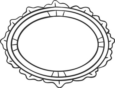 Yaprak şeklindeki bir kenarlığa sahip oval çerçeve, dekoratif ve görsel olarak çekici bir tasarım unsuru yaratarak doğanın bir dokunuşunu ekler.