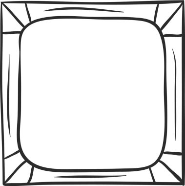 Basit, el çizimi yuvarlak kare çerçeve temiz, beyaz bir zemin sağlar, metin ya da resim eklemek için mükemmel, gündelik ve sanatsal bir dokunuşla