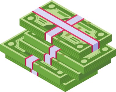 Bantlarla korunan yeşil banknotlar yığını, servetin, finansal büyümenin ve başarılı yatırım stratejilerinin resmedilmesi
