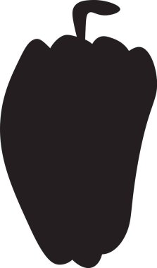 Bir dolma biberin basit, cesur silueti, tazeliği, sağlığı veya mutfak temalarını temsil etmek için idealdir, net bir sapla biraz detay eklenir.