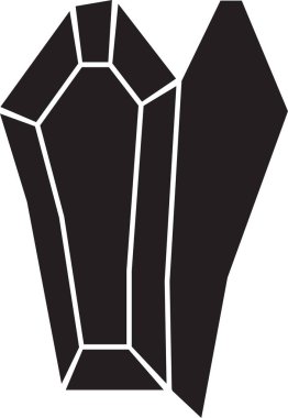 İki siyah kristal beyaz bir zeminde parıldıyor, katıksız bir kontrast oluşturuyor ve geometrik güzelliklerini vurguluyorlar.