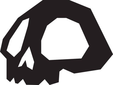 Geometrik çizimler bir kafatasını simgeler, ölümü, ölümlülüğü ve dehşeti simgeler, basitleştirilmiş ve soyut bir sanatsal tarzda sunulur.